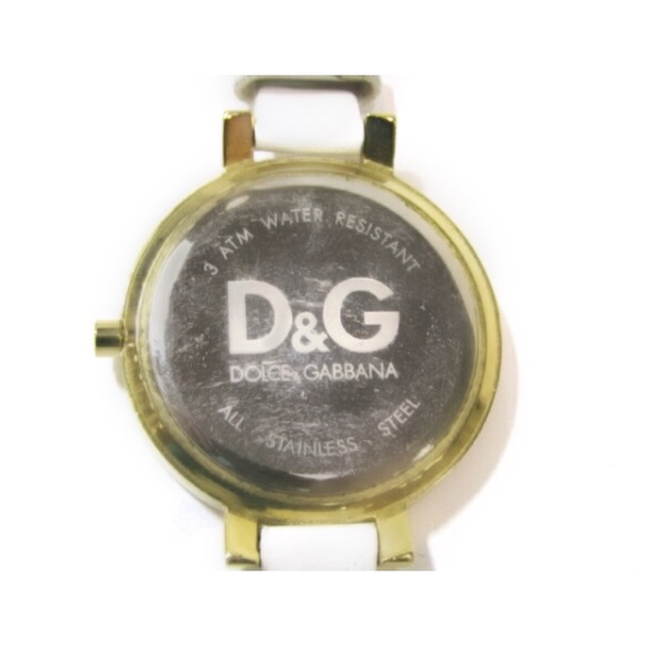 Dolce & Gabbana Gold D&G Logo White Leather Watch - Picture 7 of 7